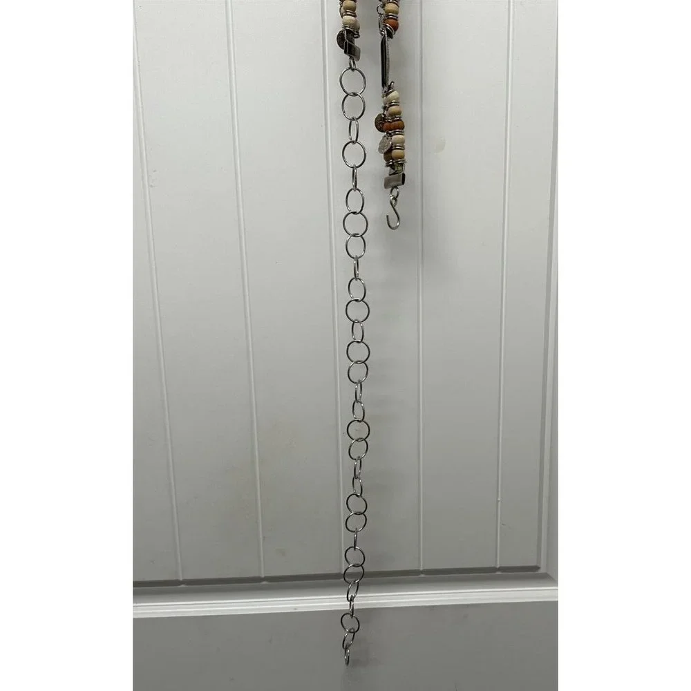 Chain Belt Western Style Beaded  Coins Silver Embossed Cowgirl
